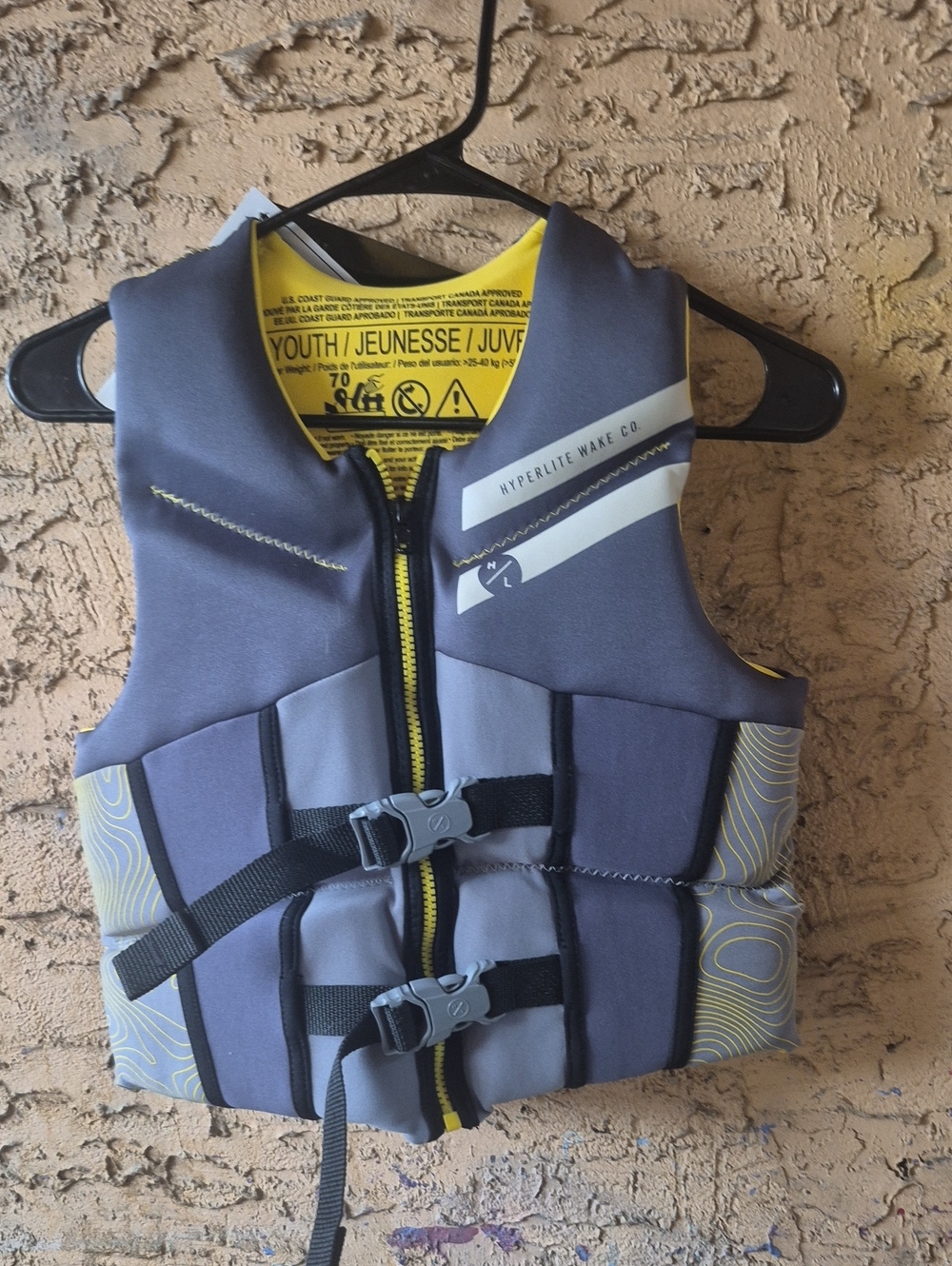 Hyperlite Youth Grey & Yellow Kids Life Vest - Swim PFD